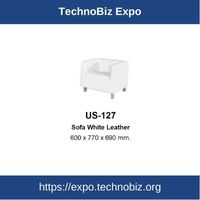 US-127 Sofa White Leather